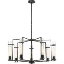 7 Light 33" Wide Chandelier with Seedy Glass Shades