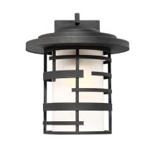 Lansing Single Light 14" Tall Outdoor Wall Sconce with an Etched Glass Shade