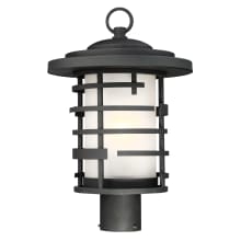 Lansing Single Light 16-7/8" High Outdoor Single Head Post Light with Etched Glass Shade