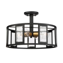 Payne 4 Light 17-1/8" Wide Semi-Flush Drum Ceiling Fixture with Clear Beveled Glass Shades