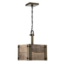Winchester Single Light 10-3/4" Wide Pendant with an Aged Wood Shade