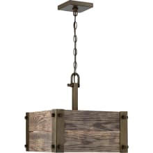 Winchester 4 Light 15" Wide Pendant with an Aged Wood Shade