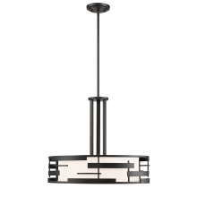 Lansing 3 Light 21" Wide Drum Chandelier with a Fabric Shade and a Glass Diffuser
