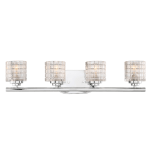 Votive 4 Light 25" Wide Bathroom Vanity Light with Clear Glass Shades