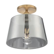 Motif 10" Wide Semi-Flush Ceiling Fixture with Smoked Glass