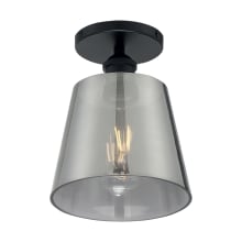 Motif 7" Wide Semi-Flush Ceiling Fixture with Smoked Glass Shade