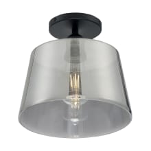 Motif 10" Wide Semi-Flush Ceiling Fixture with Smoked Glass