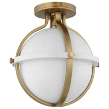 Lincoln 11" Wide Semi-flush Globe Ceiling Fixture with Shade