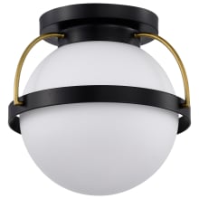 Lakeshore 10" Wide Semi-flush Globe Ceiling Fixture with Shade