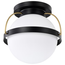 Lakeshore 13" Wide Semi-flush Globe Ceiling Fixture with Shade