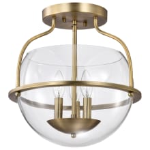 Amado 3 Light 14" Wide Semi-flush Globe Ceiling Fixture with Shade