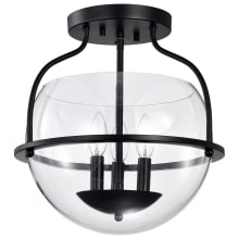 Amado 3 Light 14" Wide Semi-flush Globe Ceiling Fixture