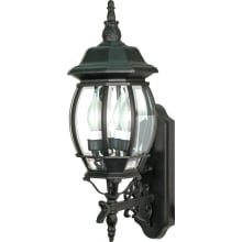 Central Park 3 Light 22-3/4" Tall Outdoor Wall Sconce with Clear Glass Shade - ADA Compliant