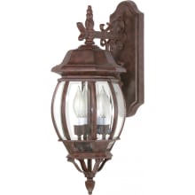 Central Park 3 Light 22-3/4" Tall Outdoor Wall Sconce with Clear Glass Shade