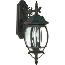 Central Park 3 Light 22-3/4" Tall Outdoor Wall Sconce with Clear Glass Shade - ADA Compliant