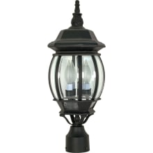 Central Park 3 Light 7-3/8" Wide Landscape Single Head Post Light with Clear Glass Shade