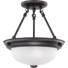 2 Light 11-3/8" Wide LED Semi-Flush Bowl Ceiling Fixture