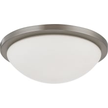 Button Single Light 13-3/8" Wide Integrated LED Flush Mount Bowl Ceiling Fixture