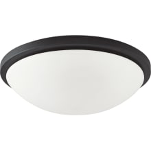 Button 11" Wide LED Flush Mount Bowl Ceiling Fixture with a Glass Shade