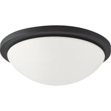 Button 13" Wide LED Flush Mount Bowl Ceiling Fixture with a Glass Shade
