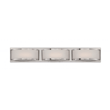 Mercer 3 Light 27-7/8" Wide Integrated LED Bathroom Vanity Light with Frosted Glass Shades - ADA Compliant