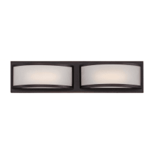 Mercer 2 Light 20-1/2" Wide Integrated LED Bathroom Vanity Light with Frosted Glass Shades - ADA Compliant