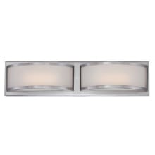 Mercer 2 Light 20-1/2" Wide Integrated LED Bathroom Vanity Light with Frosted Glass Shades - ADA Compliant