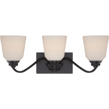 Calvin 3 Light 23-7/8" Wide LED Bathroom Vanity Light with Frosted Glass Shades
