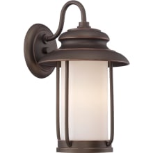 Bethany Single Light 14-1/8" Tall LED Outdoor Wall Sconce with Frosted Glass Shade