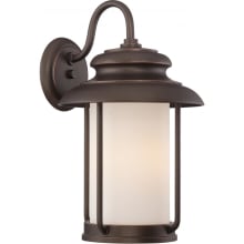 Bethany Single Light 16-3/4" Tall LED Outdoor Wall Sconce with Frosted Glass Shade