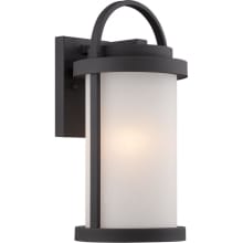 Willis Single Light 15-1/8" Tall LED Outdoor Wall Sconce with Frosted Glass Shade