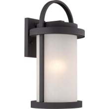 Willis Single Light 17-5/8" Tall LED Outdoor Wall Sconce with Frosted Glass Shade