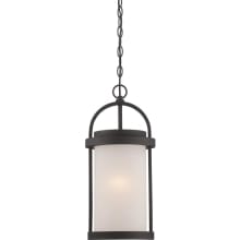 Willis Single Light 9" Wide LED Outdoor Mini Pendant with Frosted Glass Shade