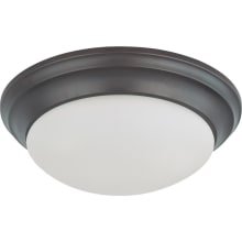 Single Light 14" Wide Integrated LED Flush Mount Bowl Ceiling Fixture with Frosted Glass Shade