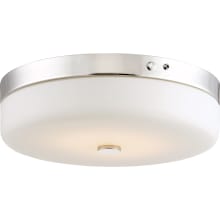 Single Light 15" Wide Integrated LED Flush Mount Drum Ceiling Fixture with Frosted Glass Shade