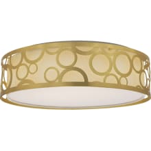 15" Wide LED Flush Mount Drum Ceiling Fixture with a Fabric Shade and an Acrylic Diffuser - 3000K