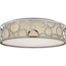 15" Wide LED Flush Mount Drum Ceiling Fixture with a Fabric Shade and an Acrylic Diffuser - 3000K