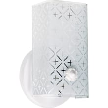 Single Light 5" Wide Bathroom Sconce with Patterned Glass Shade