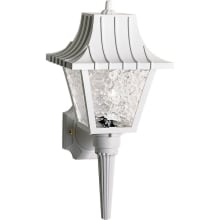 Single Light 17-1/2" Tall Outdoor Wall Sconce with Patterned Glass Shade