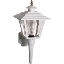 Single Light 17" Tall Outdoor Wall Sconce with Clear Glass Shade