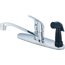 Elite 1.5 GPM Widespread Kitchen Faucet with 7-15/16" Reach D-Style Swivel Spout, 5-1/4" Plastic Side Spray, and Lever Handle