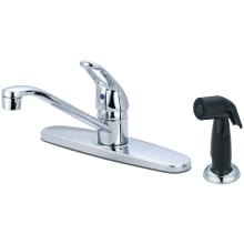 Elite 1.5 GPM Widespread Kitchen Faucet with 7-15/16" Reach Swivel Spout, 4-7/8" Plastic Side Spray, and Lever Handle