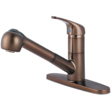 Elite 1.8 GPM Widespread Kitchen Faucet with Pull-Out Spray, 9" Reach Swivel Spout, Lever Handle, and Flexible Connections