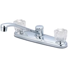 Elite 1.5 GPM Widespread Kitchen Faucet with 7-9/16" Reach D-Style Swivel Spout with Acrylic Knob Handles