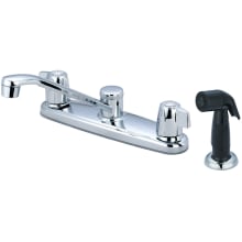 Elite 1.5 GPM Widespread Kitchen Faucet with 7-9/16" Reach Swivel Spout, 4-7/8" Side Spray, and Knob Handles