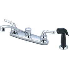 Elite 1.5 GPM Widespread Kitchen Faucet with 7-9/16" Reach Swivel Spout, 4-7/8" Side Spray, and Lever Handles