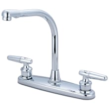 Elite 1.5 GPM Widespread Kitchen Faucet with 6-3/4" Reach High Arc Swivel Spout and Lever Handles