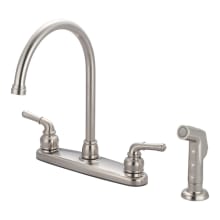 Accent 1.5 GPM Widespread Kitchen Faucet with 8-7/16" Reach Gooseneck Swivel Spout, 5-5/8" Brass Side Spray, and Lever Handles