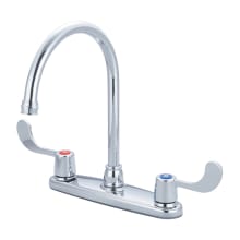 Accent 1.5 GPM Widespread Kitchen Faucet with 8-7/16" Reach Gooseneck Swivel Spout and Wrist Blade Handles