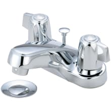 Elite 1.2 GPM Centerset Bathroom Faucet with Mini Blade Handles and Brass Pop-Up Drain Assembly